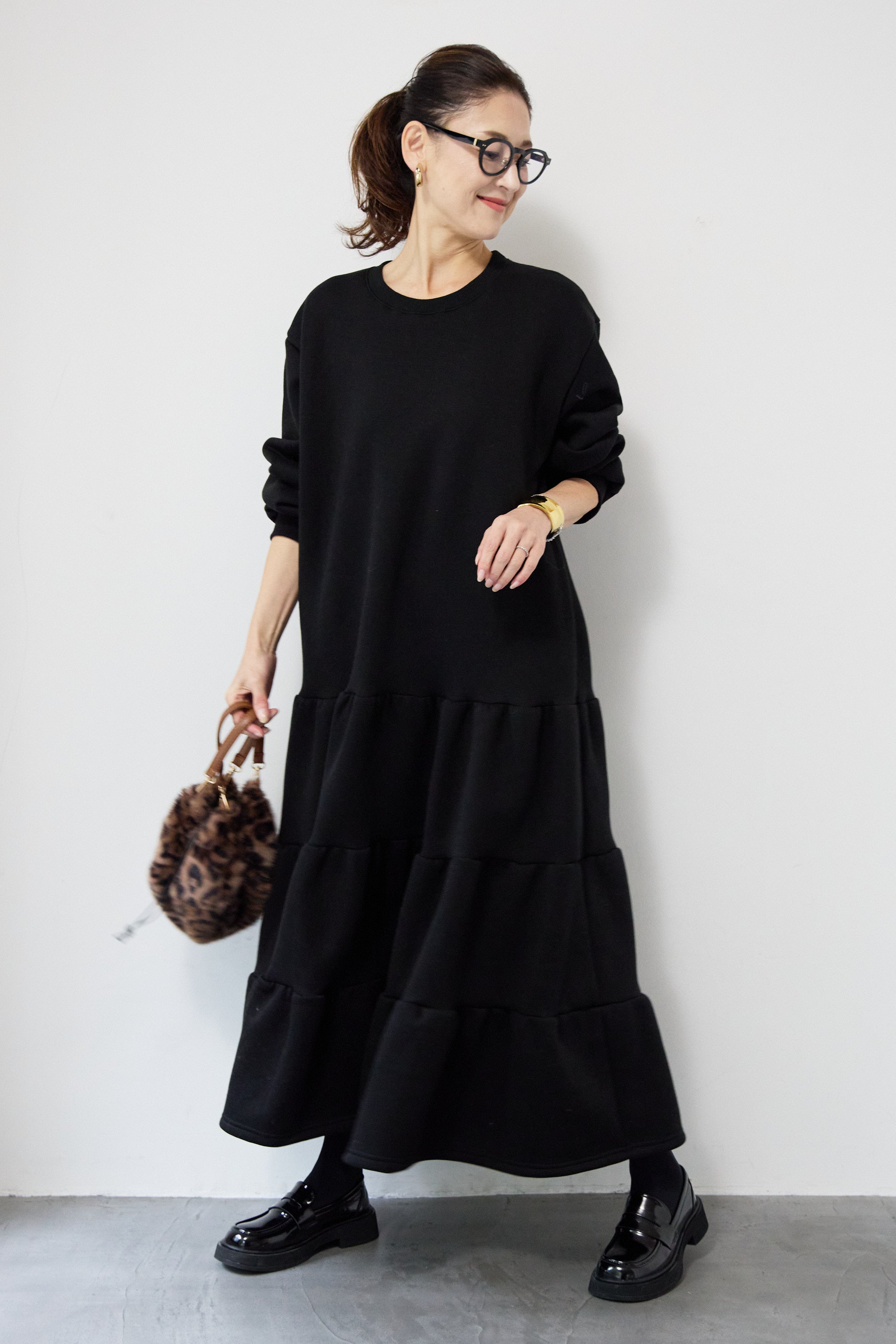 裏起毛ティアードスウェットワンピース – plusotoha