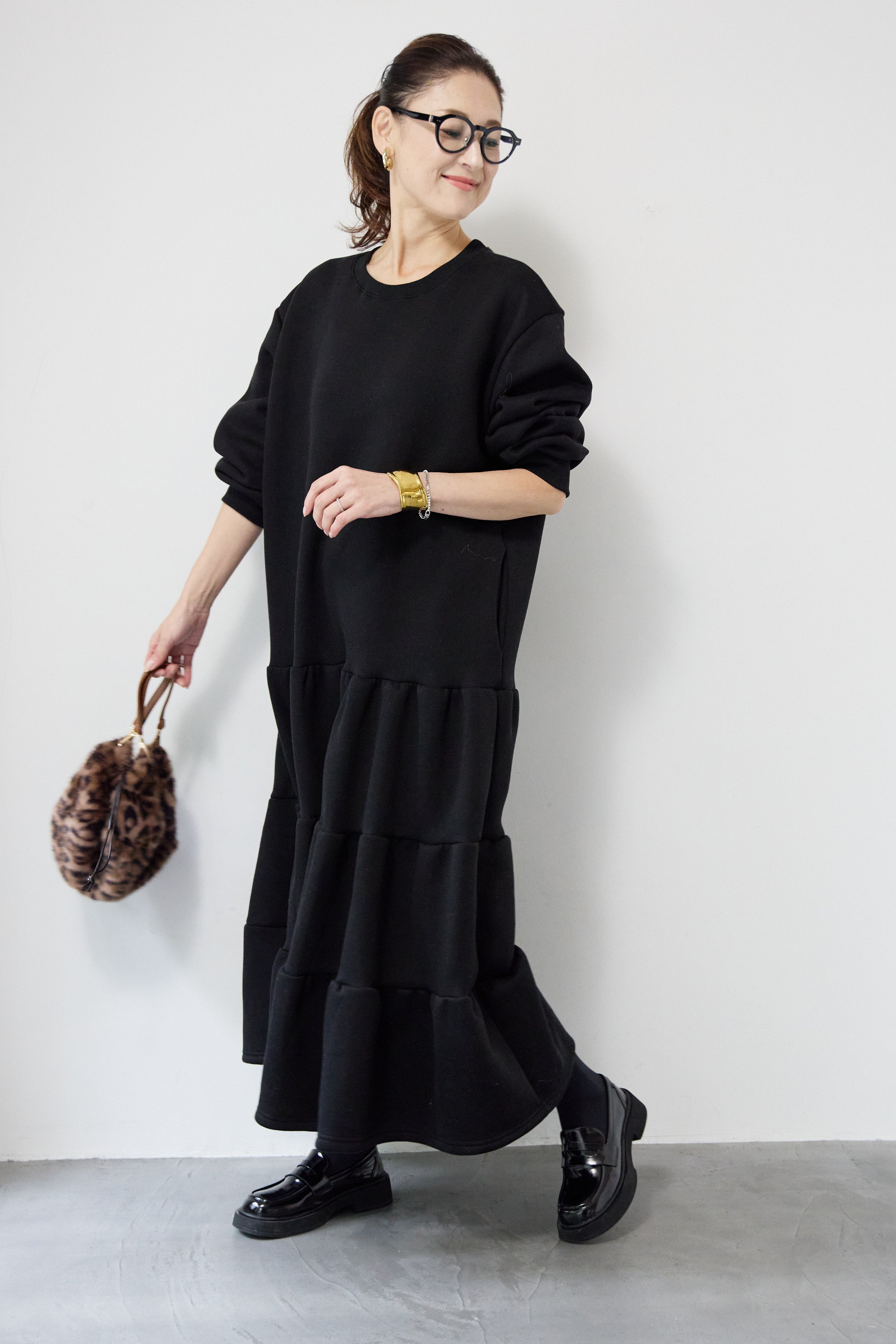 裏起毛ティアードスウェットワンピース – plusotoha