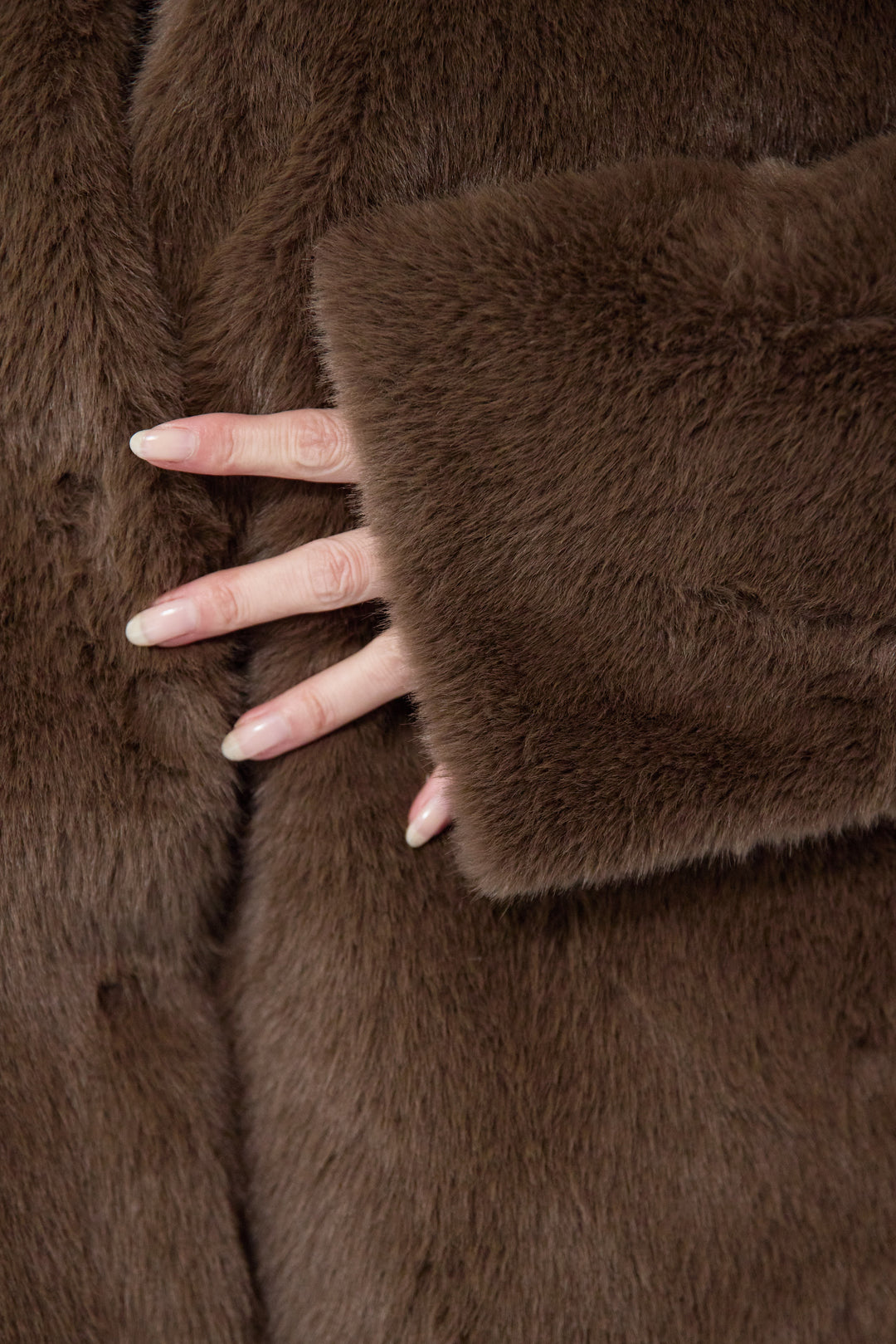 フェイクファーVネックコート