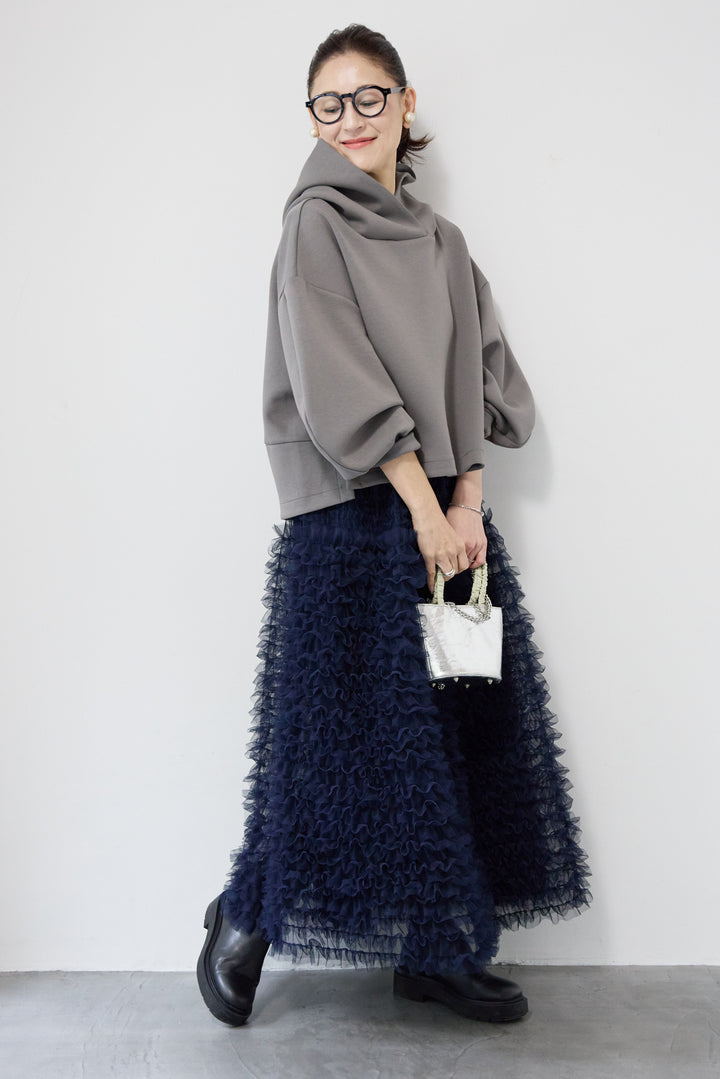 ワイドクロップドパーカー