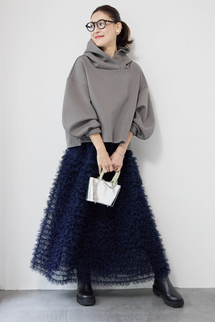 ワイドクロップドパーカー