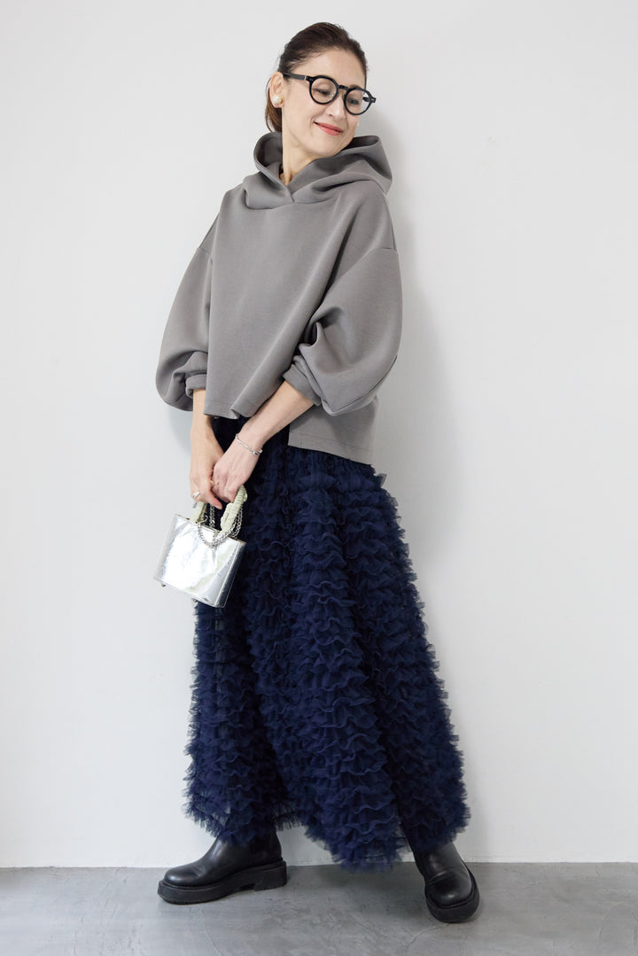 ワイドクロップドパーカー