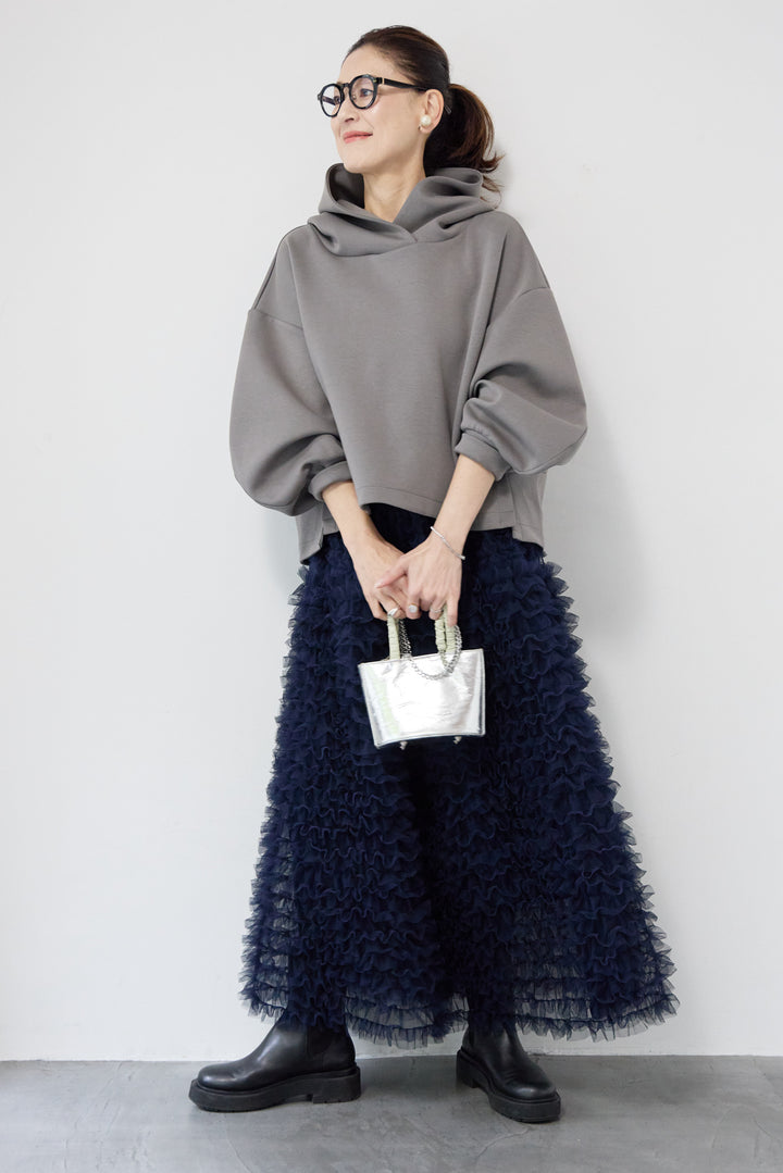 ワイドクロップドパーカー