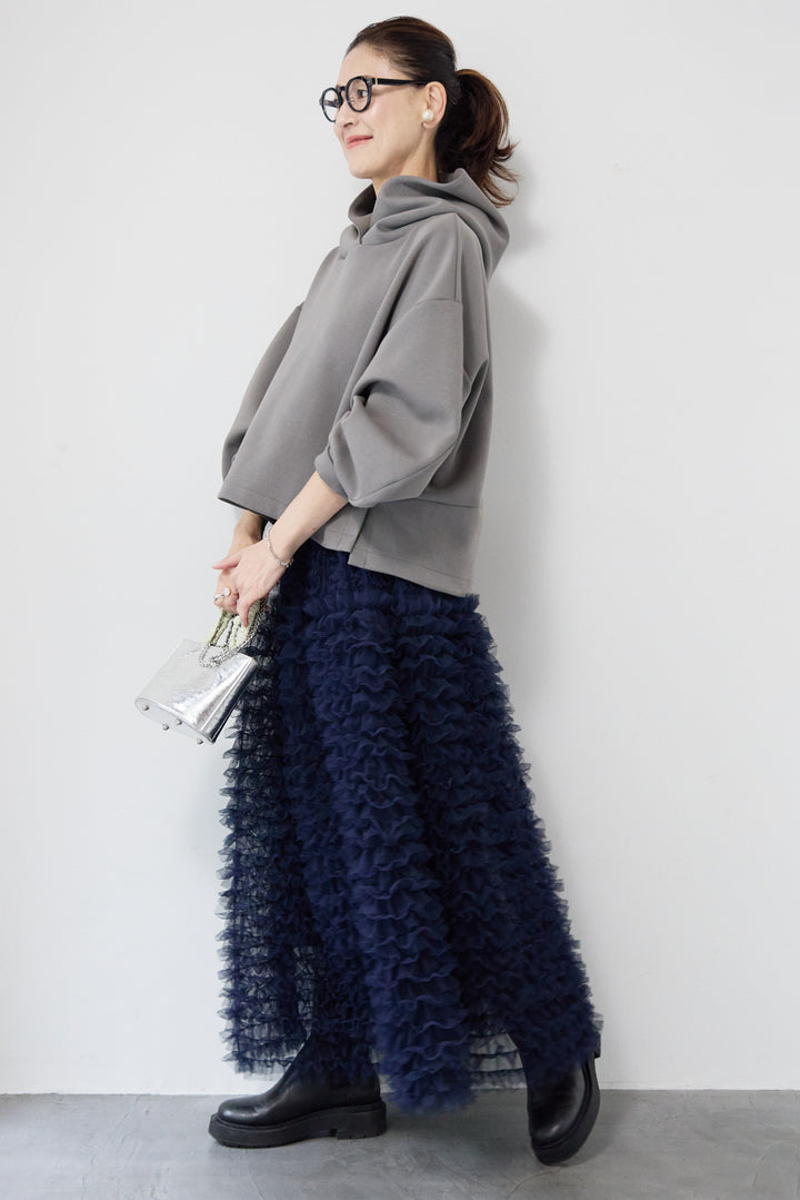 ワイドクロップドパーカー