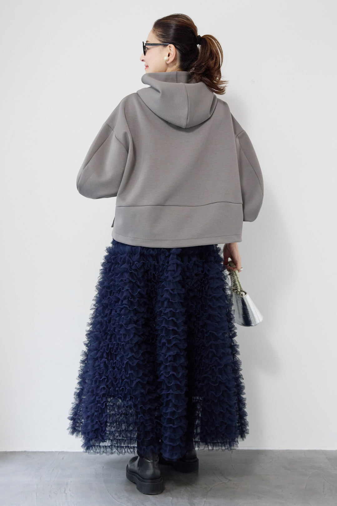 ワイドクロップドパーカー