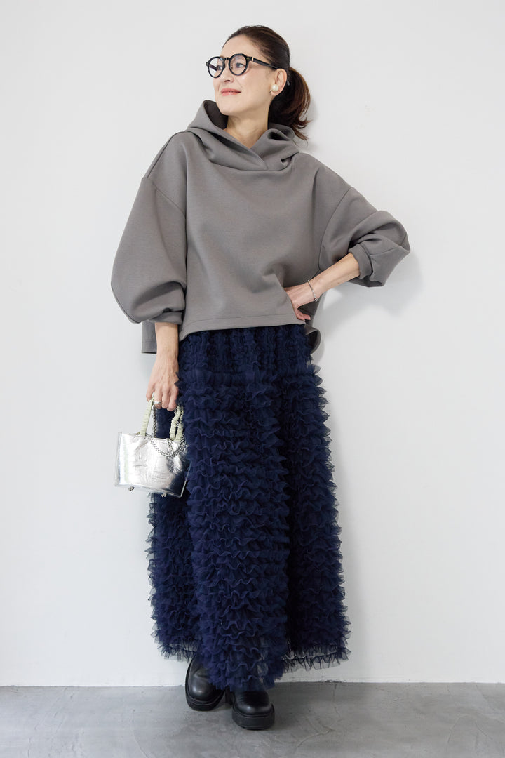 ワイドクロップドパーカー