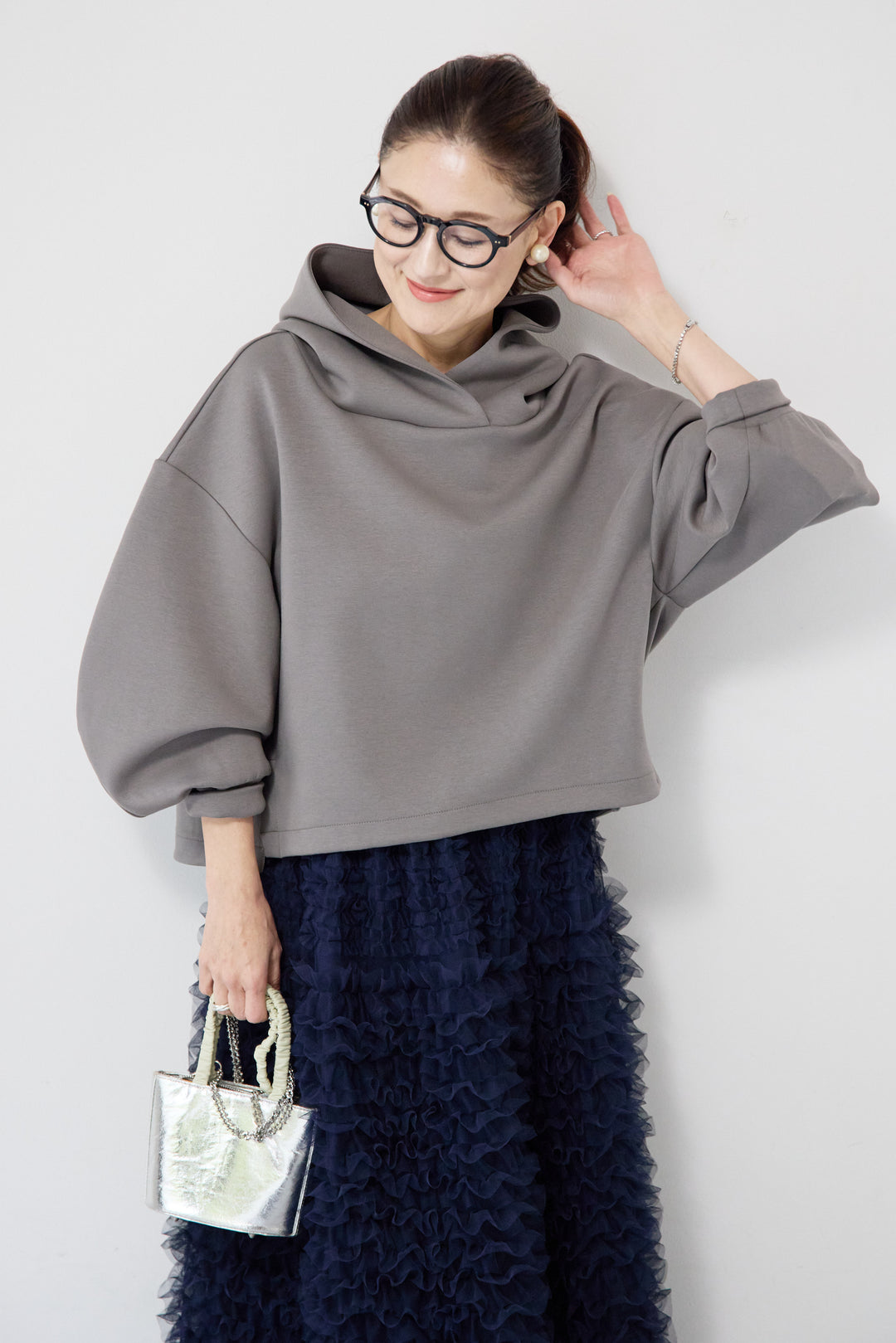 ワイドクロップドパーカー