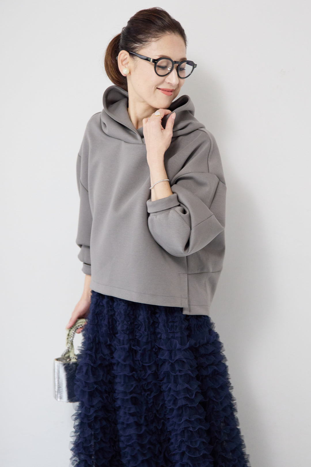 ワイドクロップドパーカー