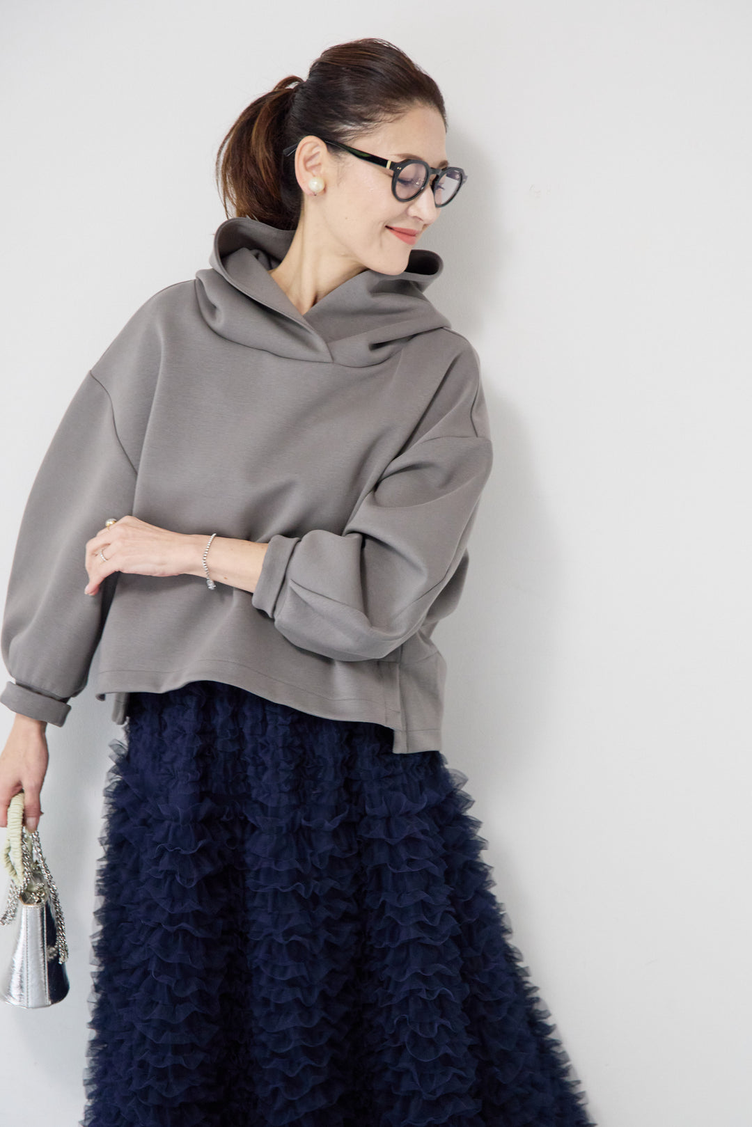 ワイドクロップドパーカー