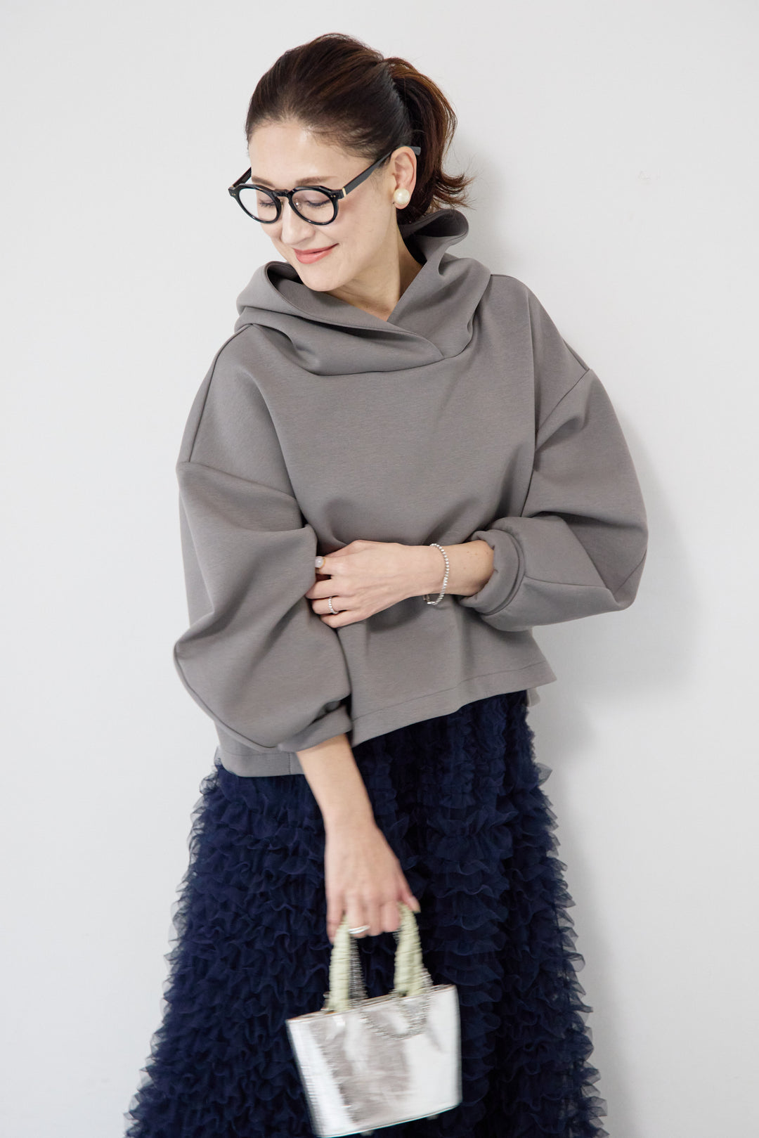 ワイドクロップドパーカー