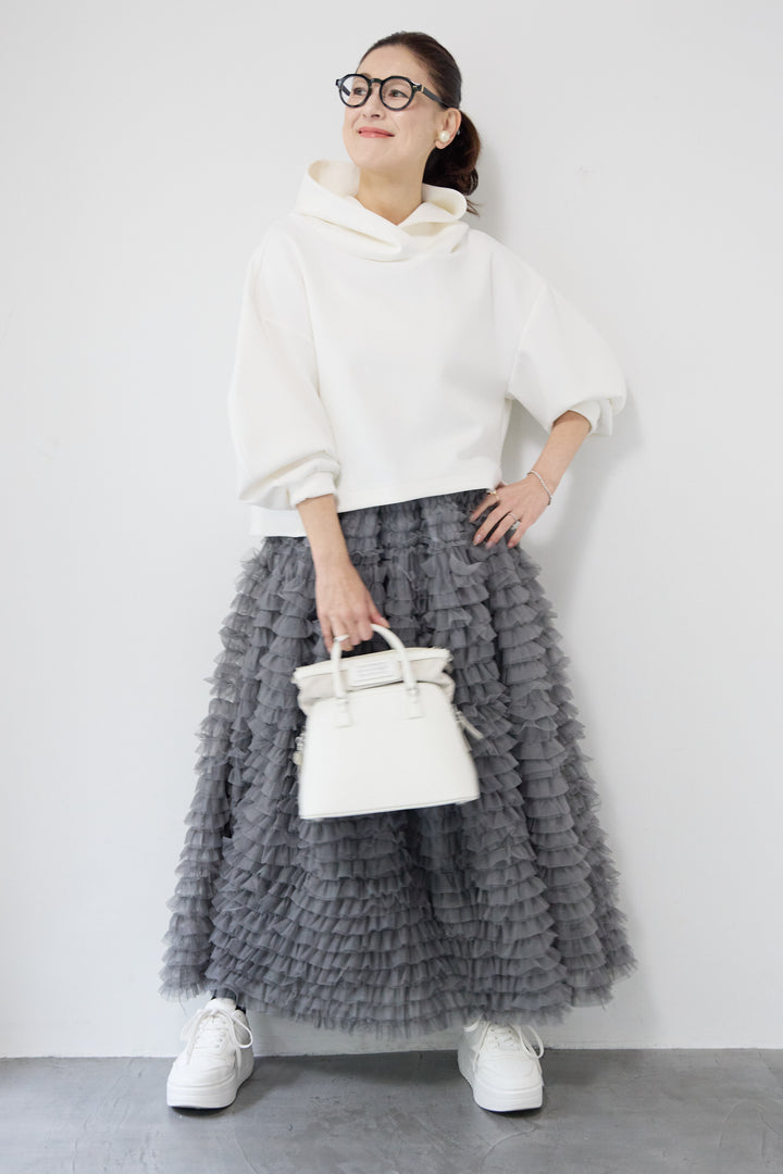 ワイドクロップドパーカー