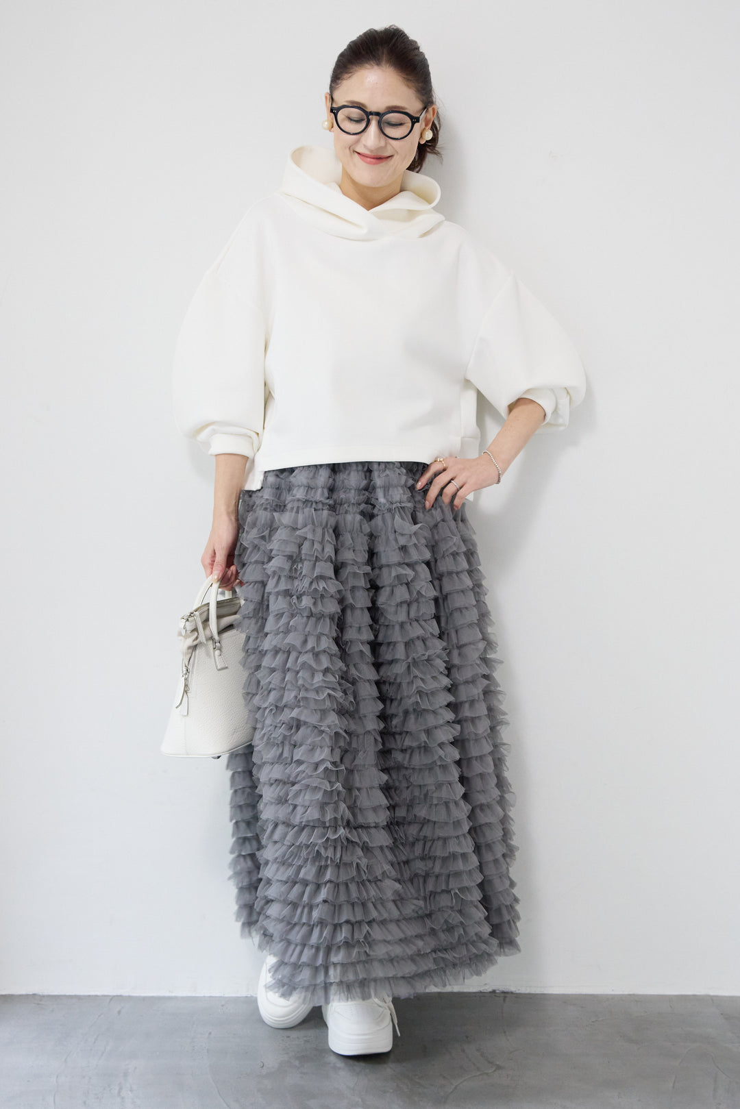 ワイドクロップドパーカー