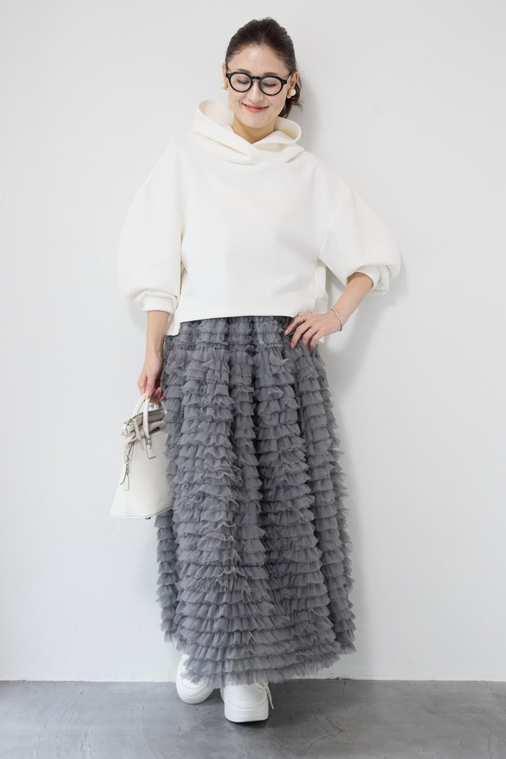 ワイドクロップドパーカー