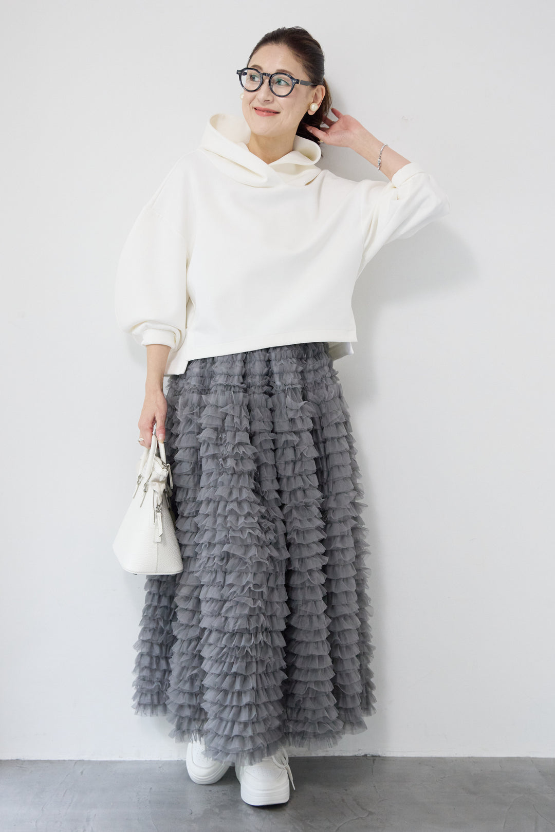 ワイドクロップドパーカー