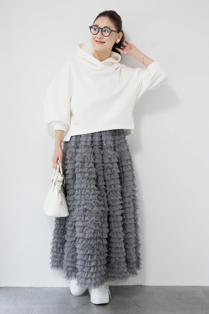 ワイドクロップドパーカー