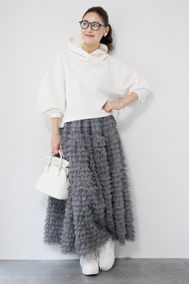 ワイドクロップドパーカー