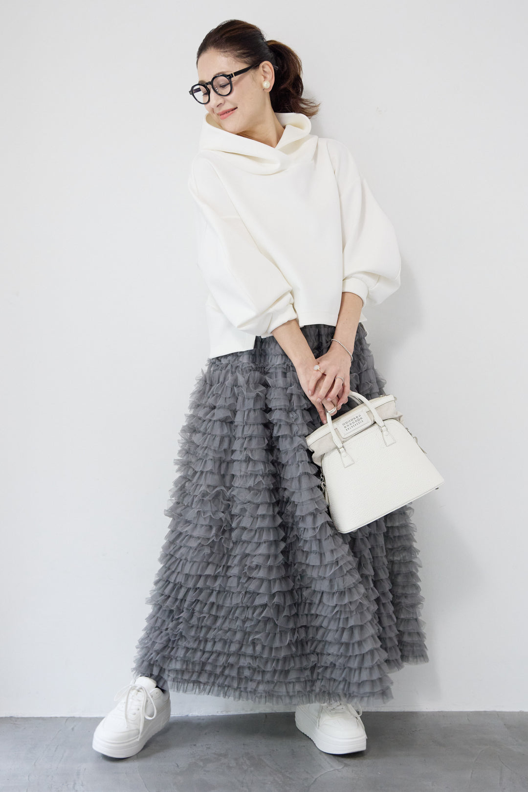 ワイドクロップドパーカー