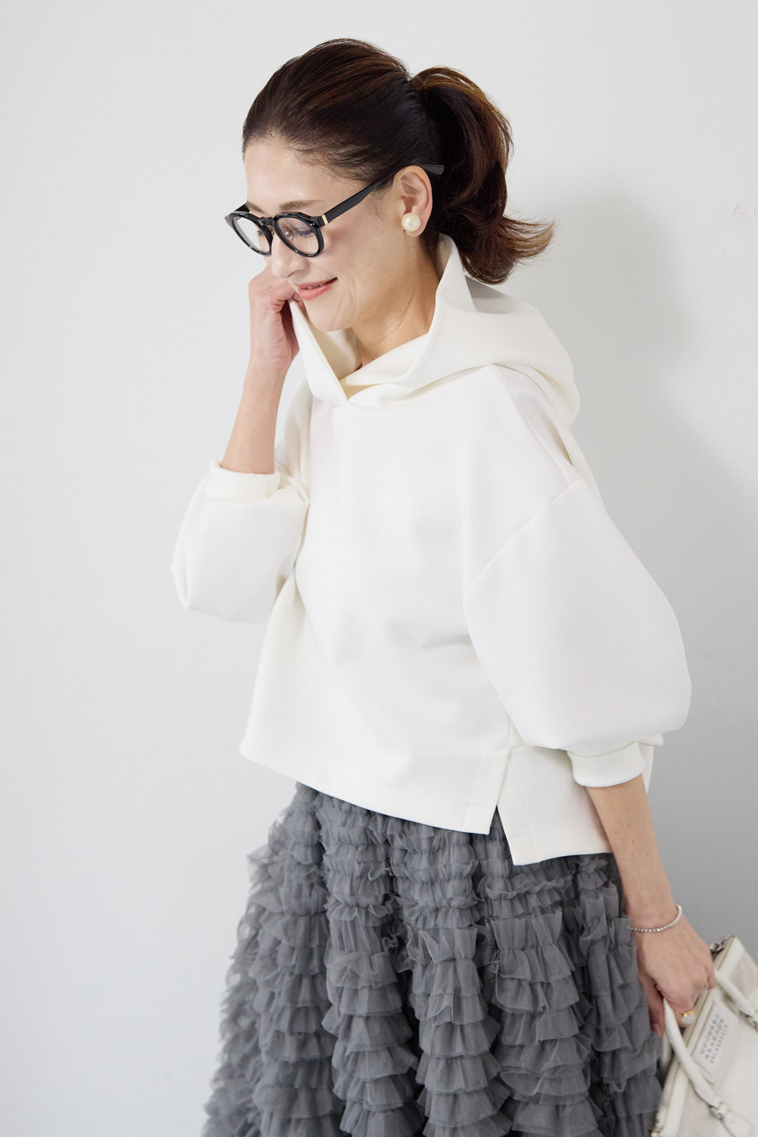 ワイドクロップドパーカー