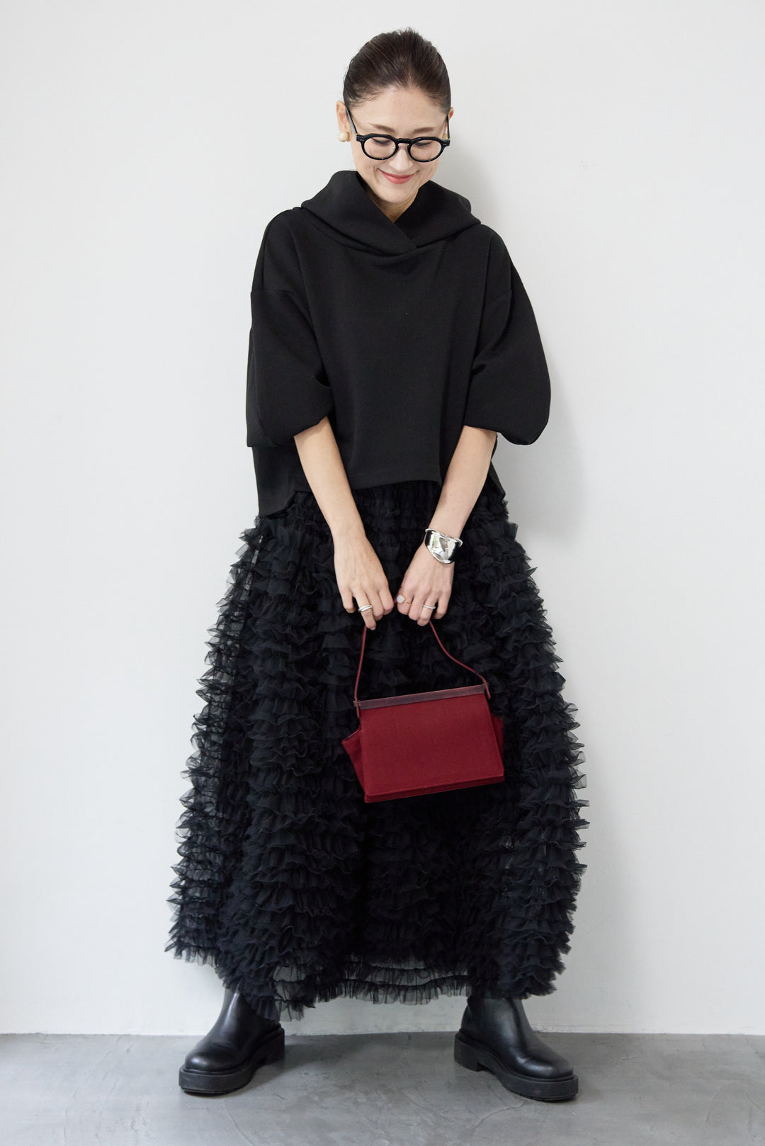 ワイドクロップドパーカー