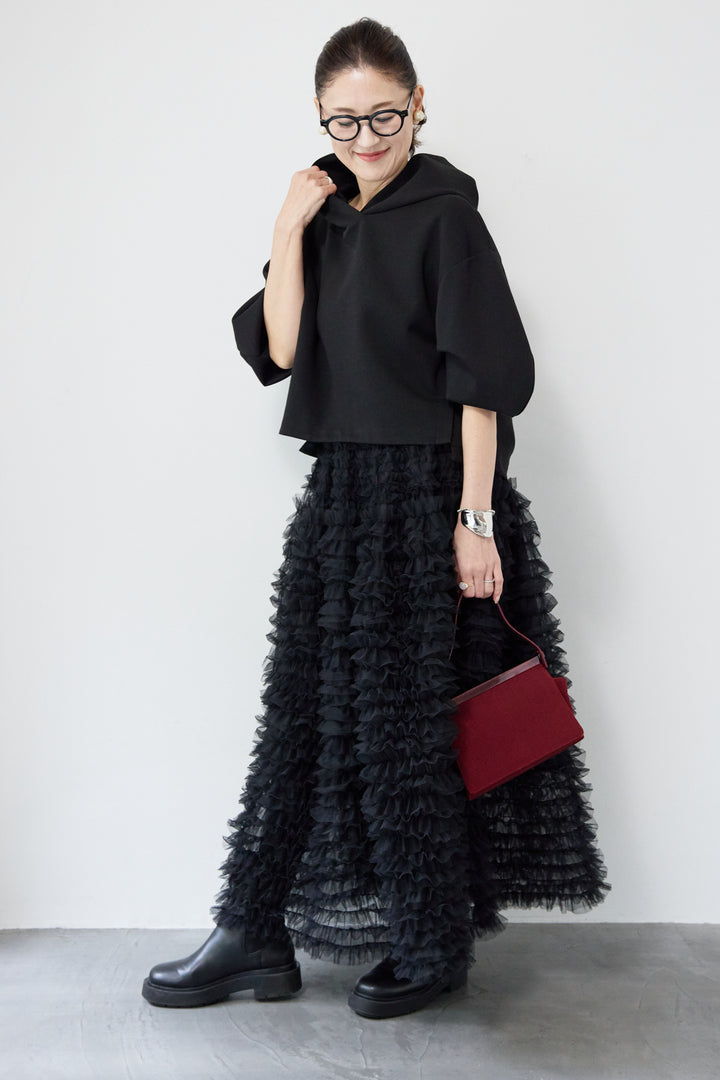 ワイドクロップドパーカー