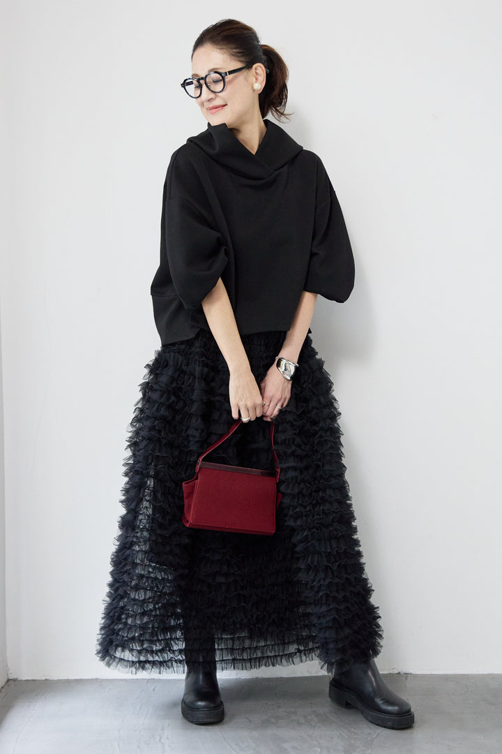 ワイドクロップドパーカー