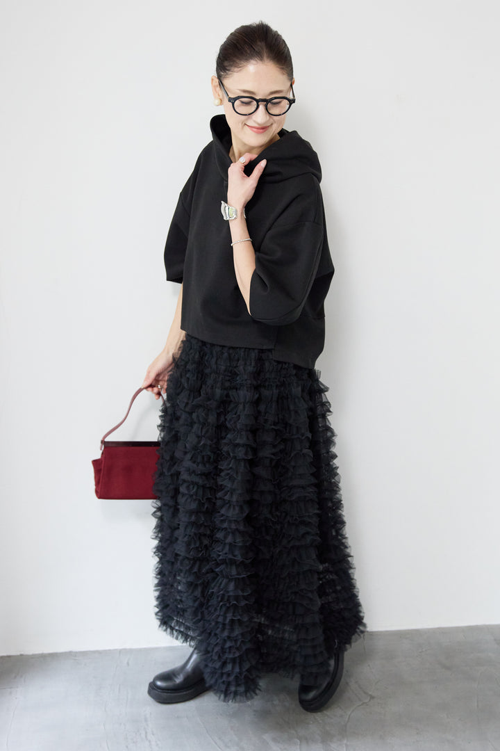 ワイドクロップドパーカー