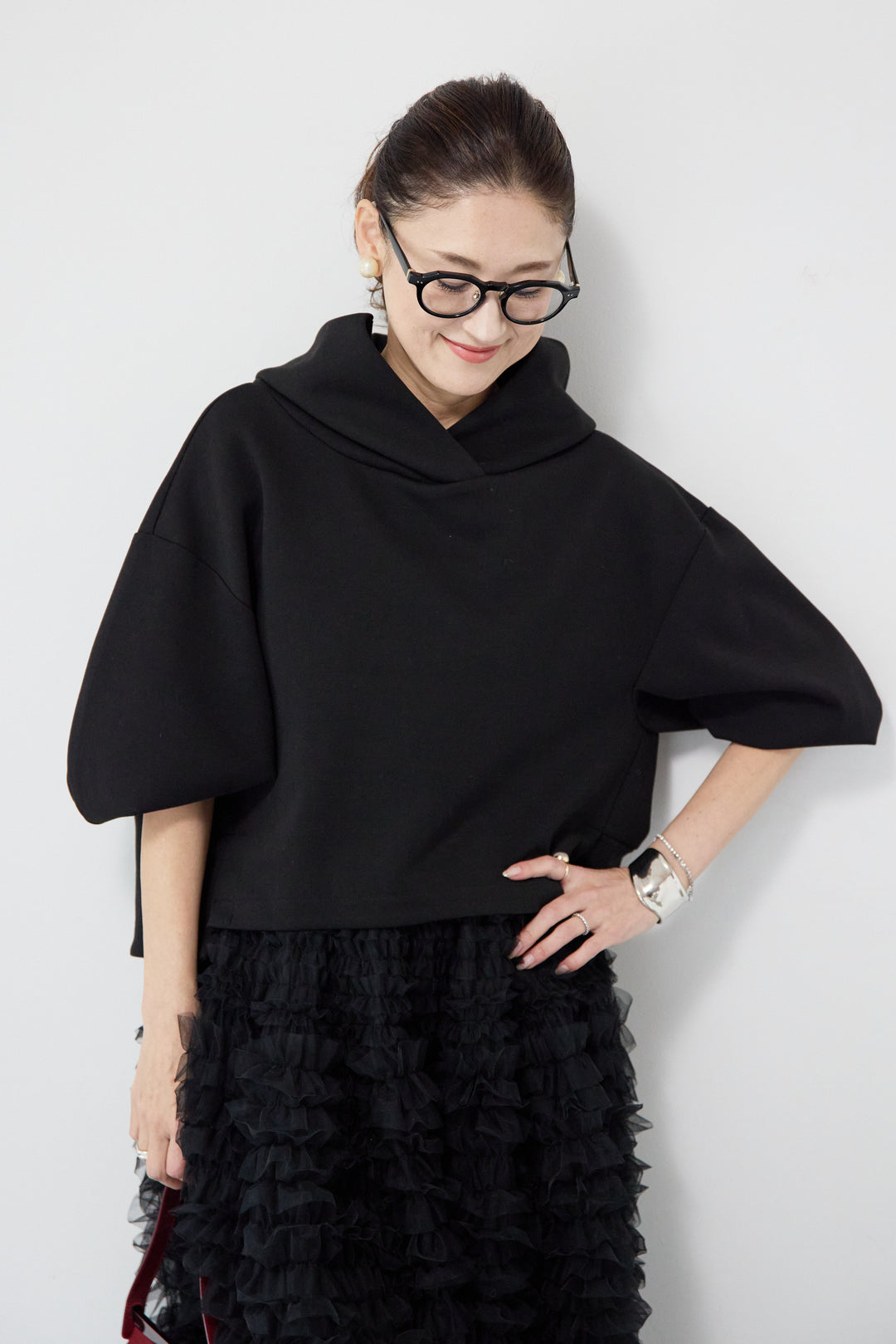 ワイドクロップドパーカー