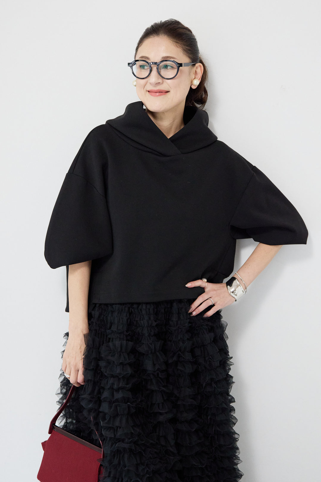 ワイドクロップドパーカー