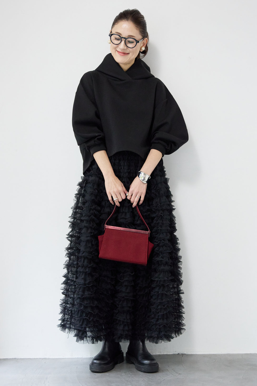 ワイドクロップドパーカー