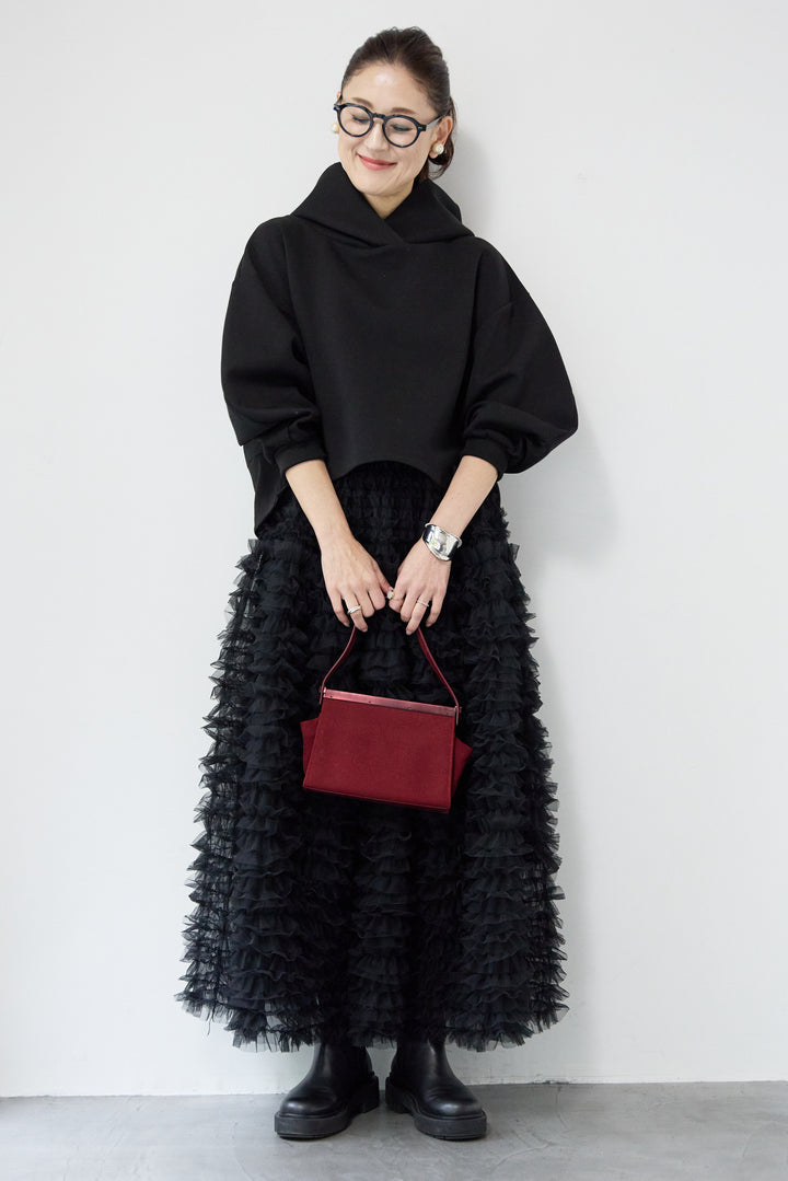 ワイドクロップドパーカー