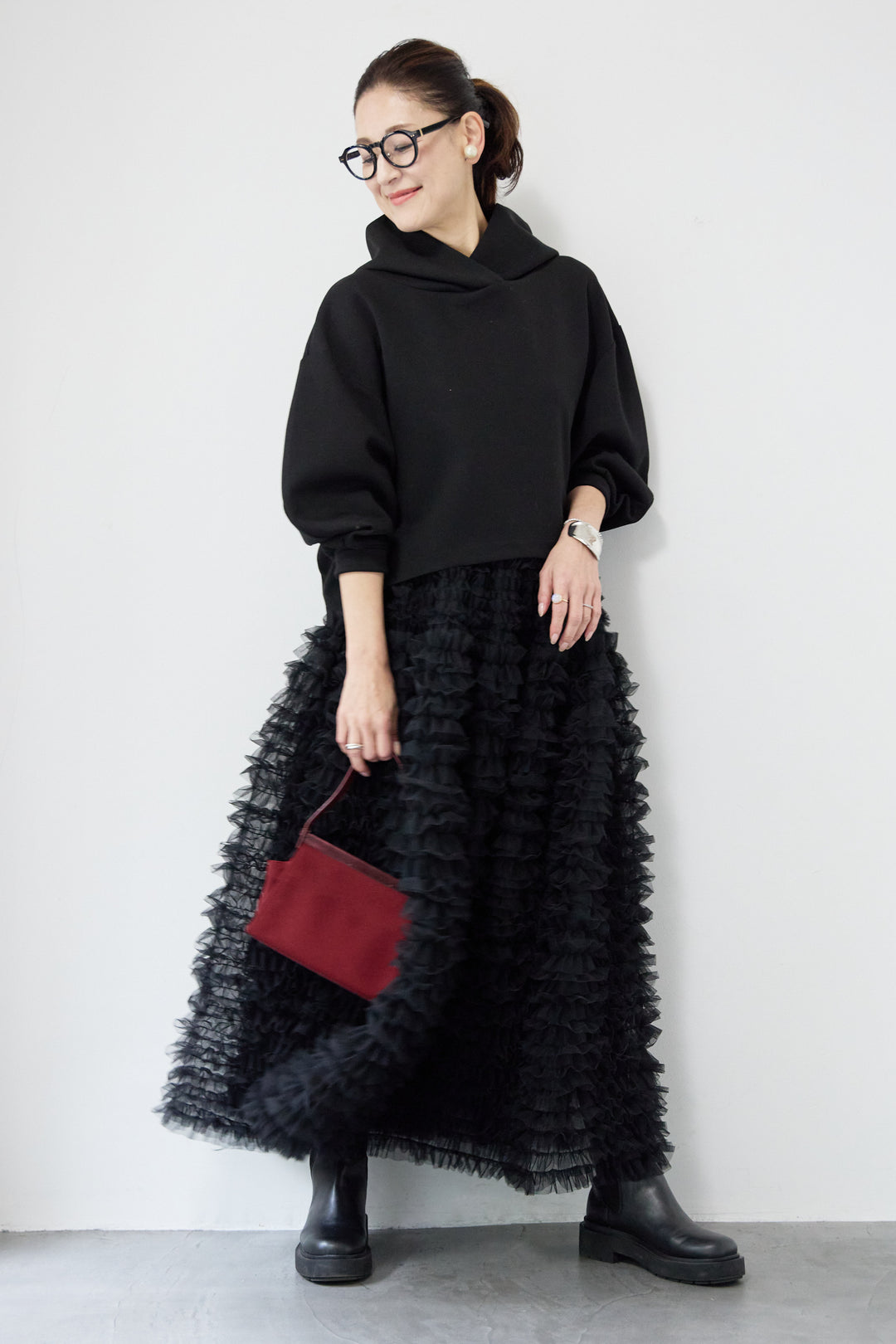 ワイドクロップドパーカー