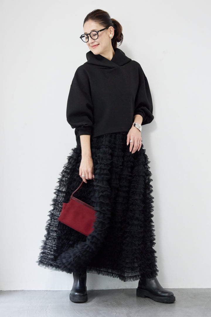 ワイドクロップドパーカー