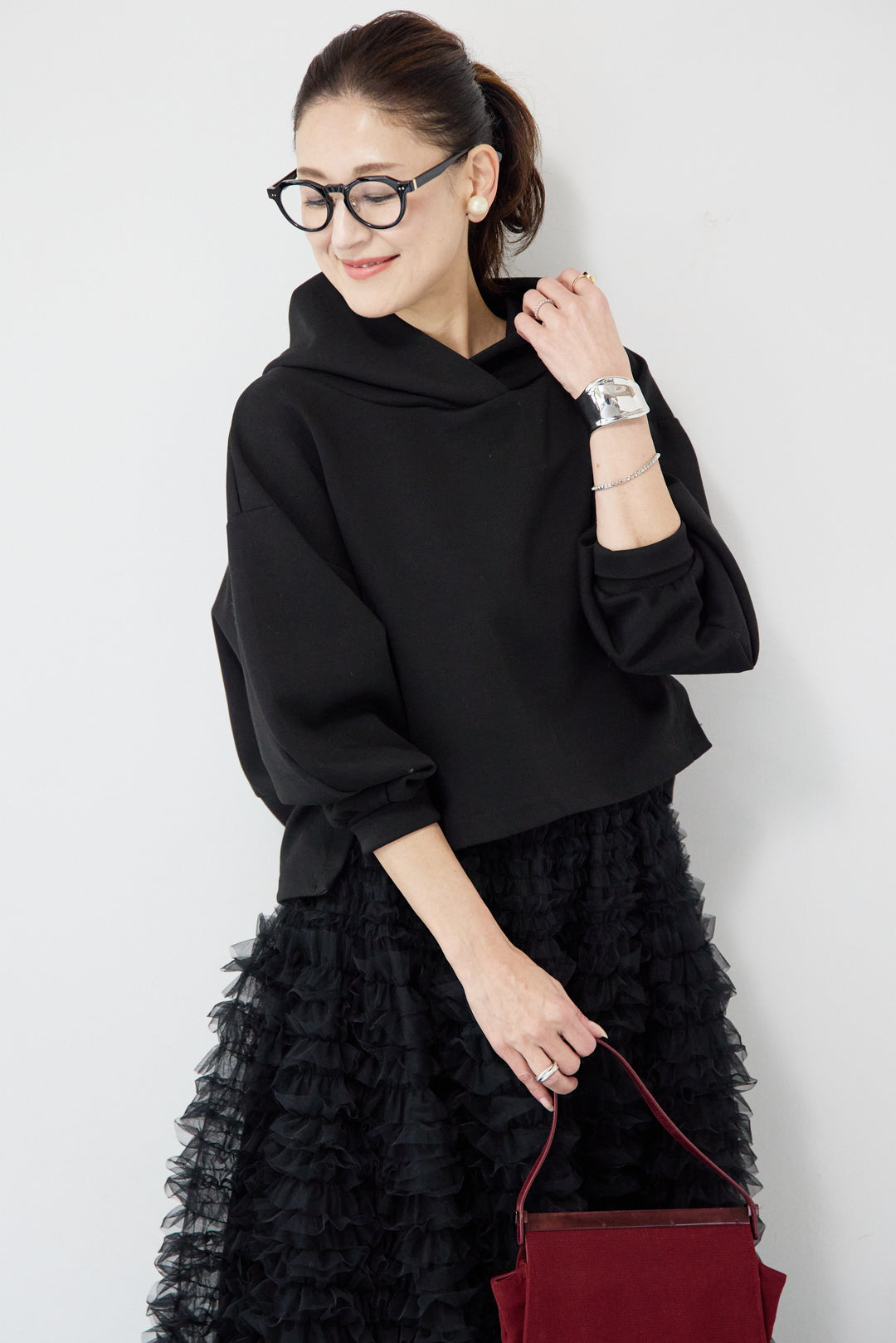 ワイドクロップドパーカー