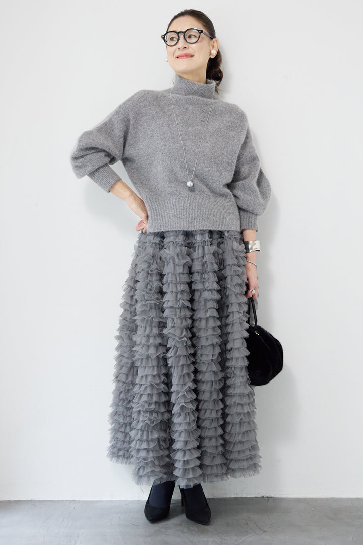 FOX混ボリュームスリーブニット