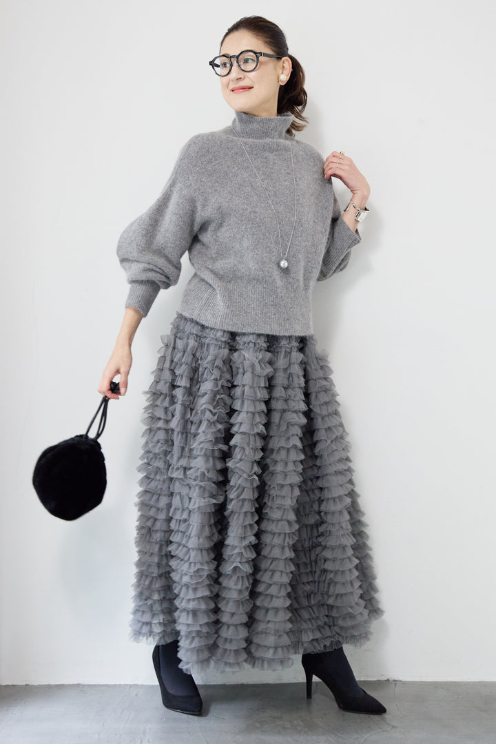 FOX混ボリュームスリーブニット