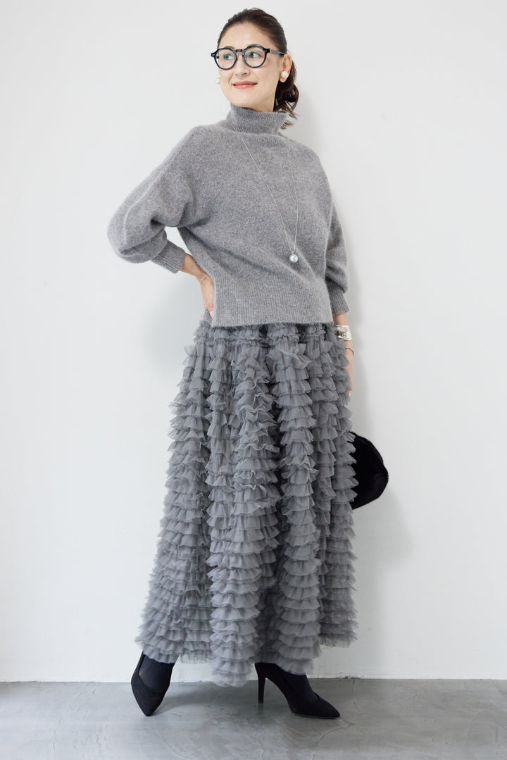 FOX混ボリュームスリーブニット