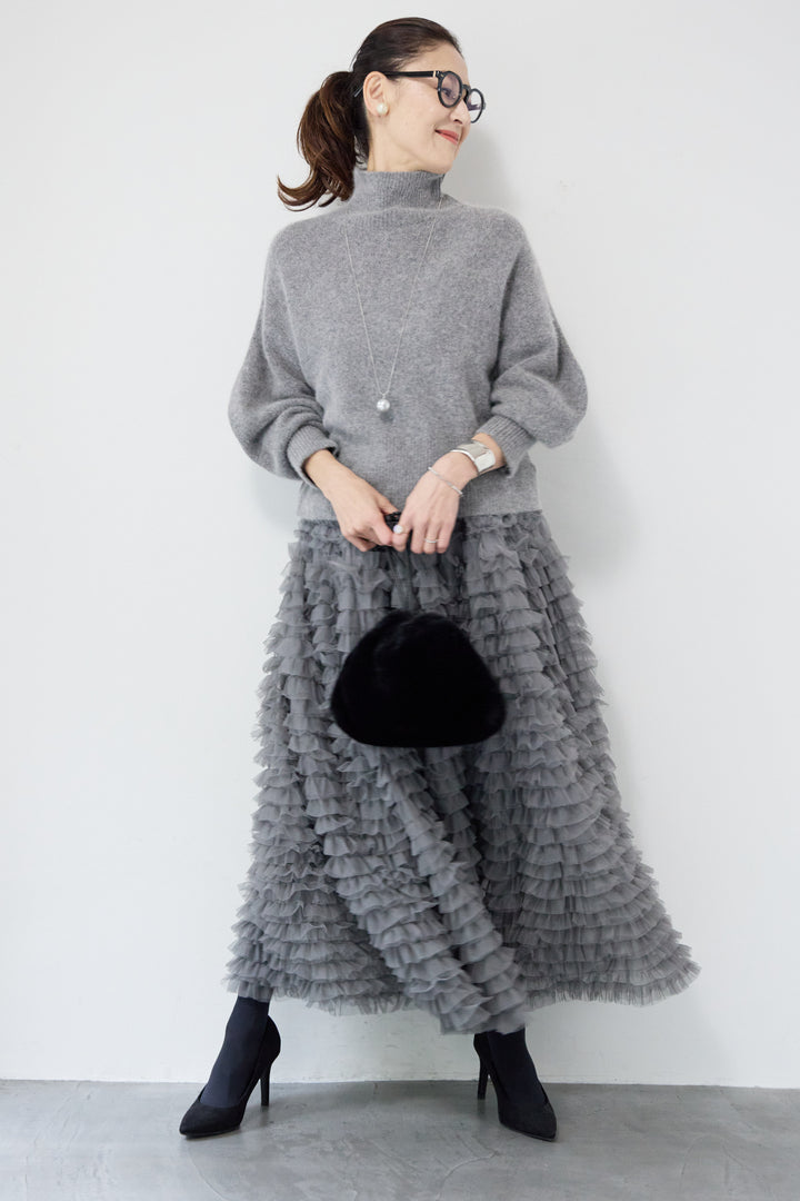 FOX混ボリュームスリーブニット