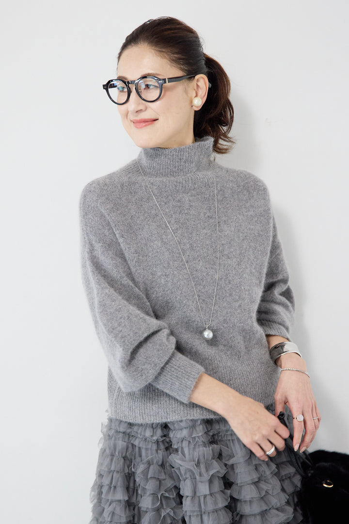 FOX混ボリュームスリーブニット