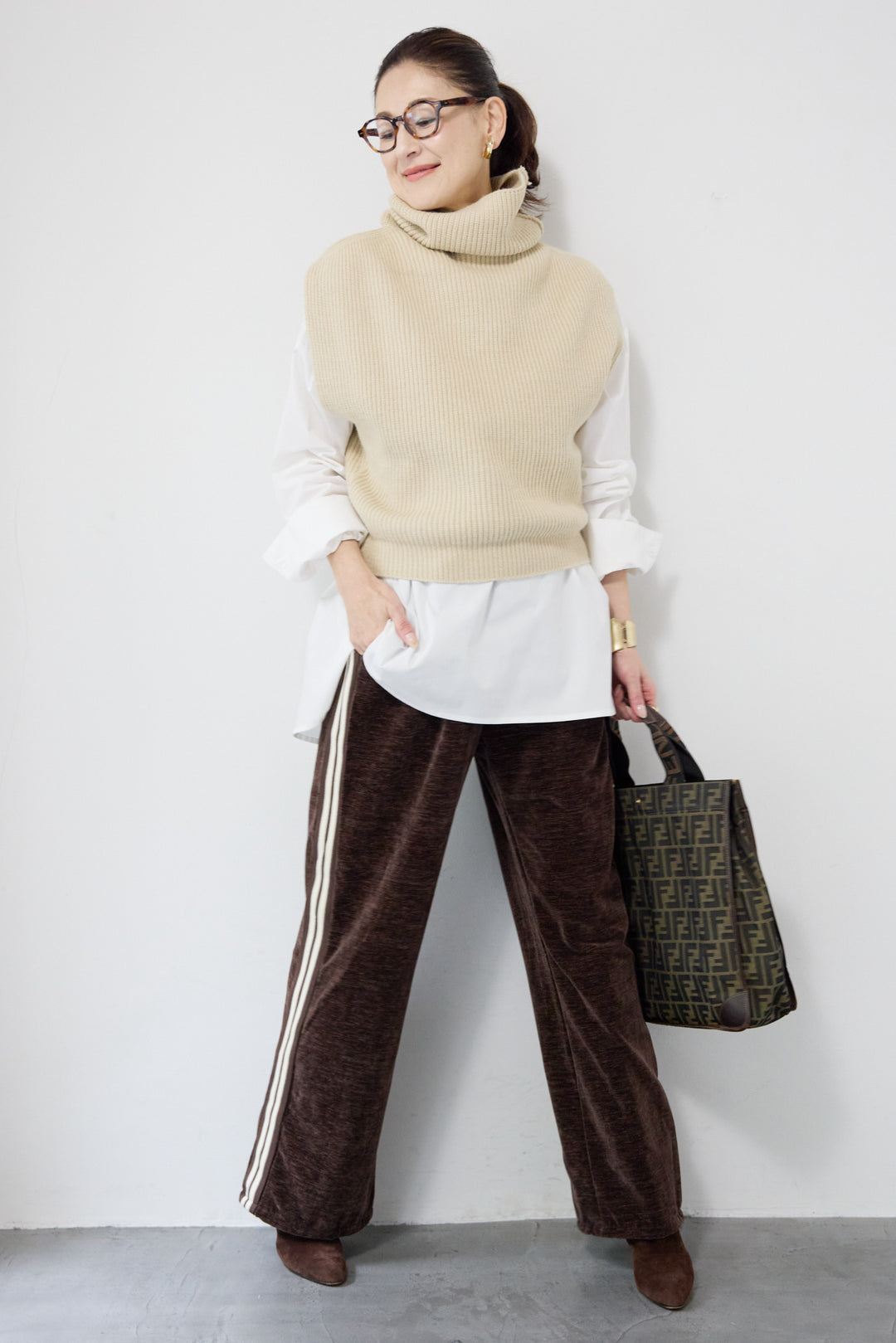 リブタートルショートベスト