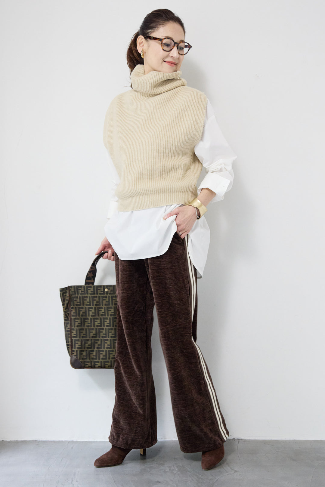 リブタートルショートベスト