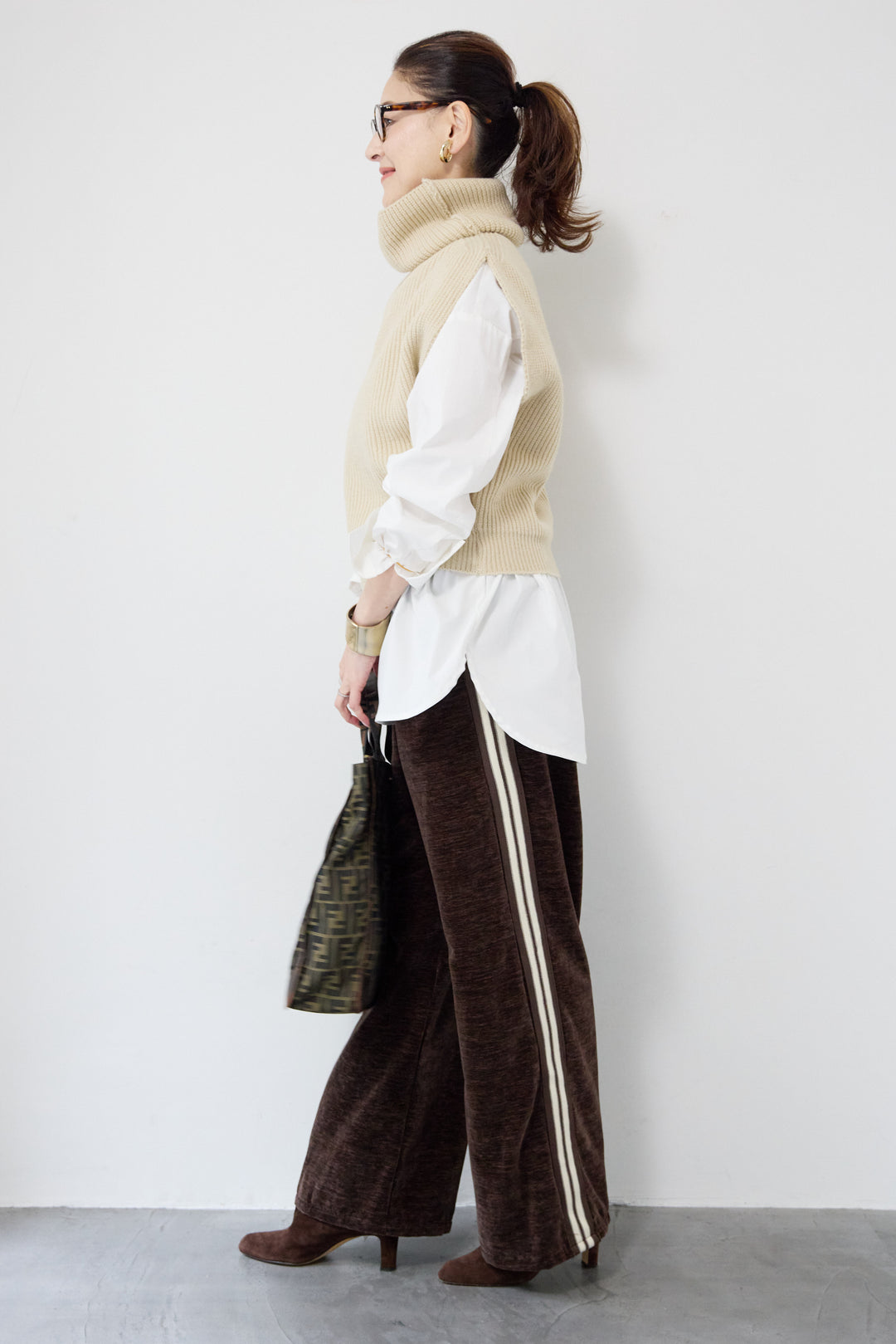 リブタートルショートベスト