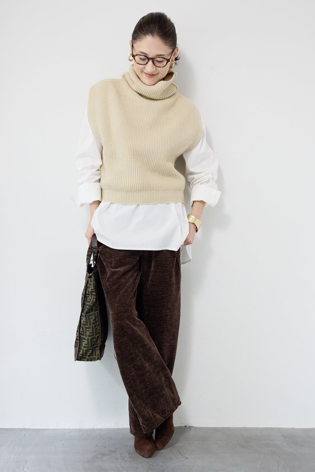 リブタートルショートベスト