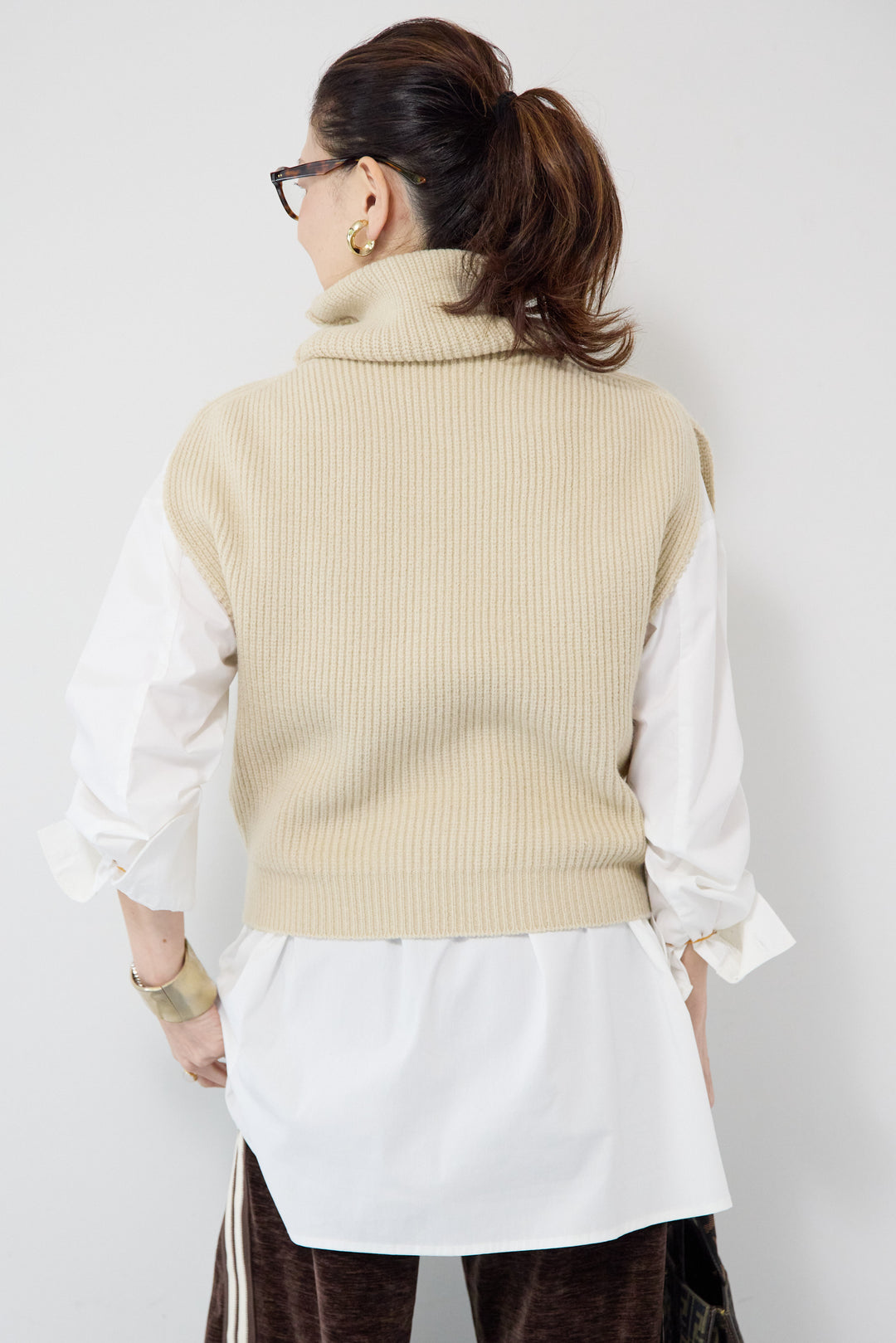 リブタートルショートベスト