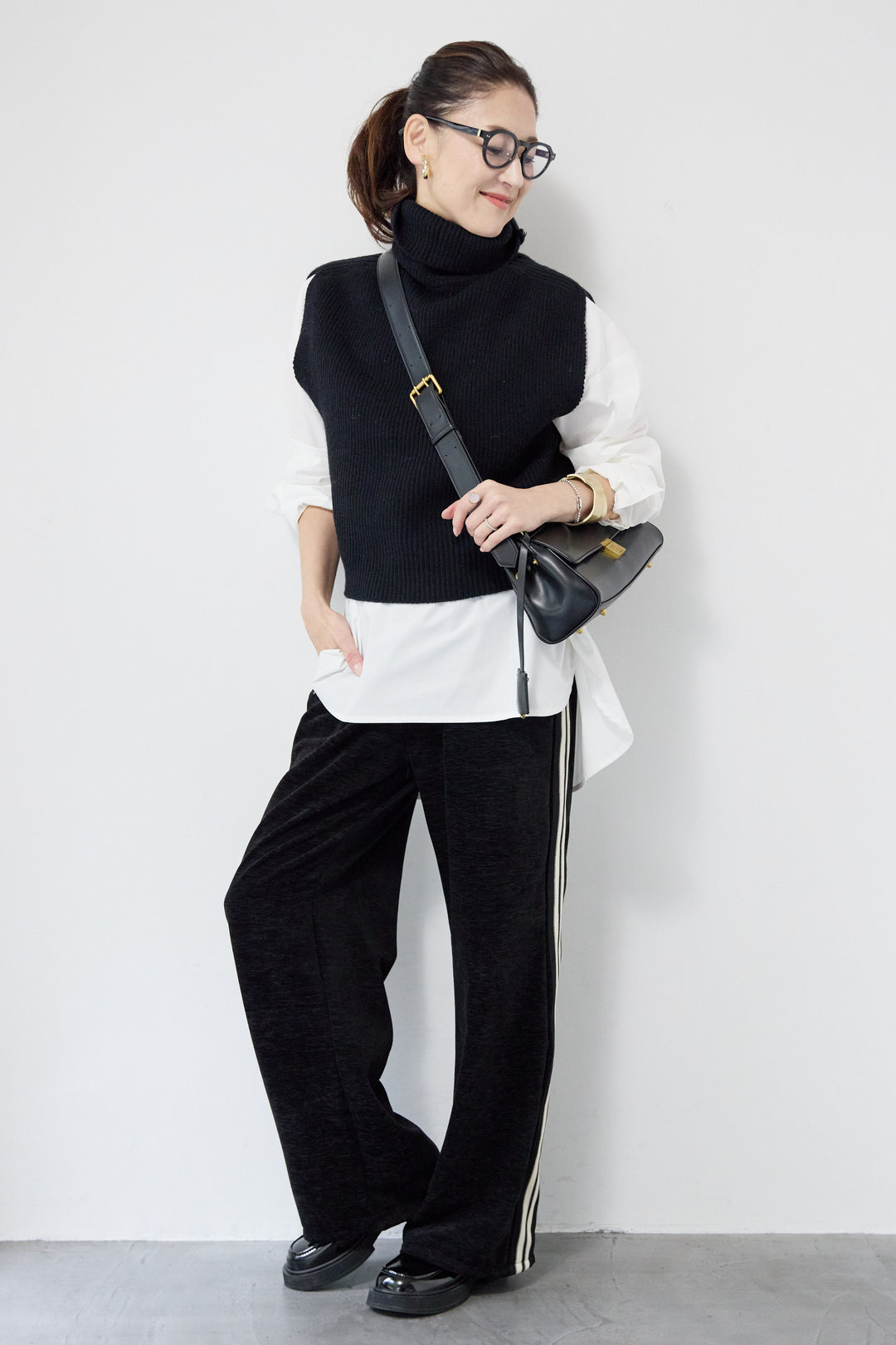 リブタートルショートベスト