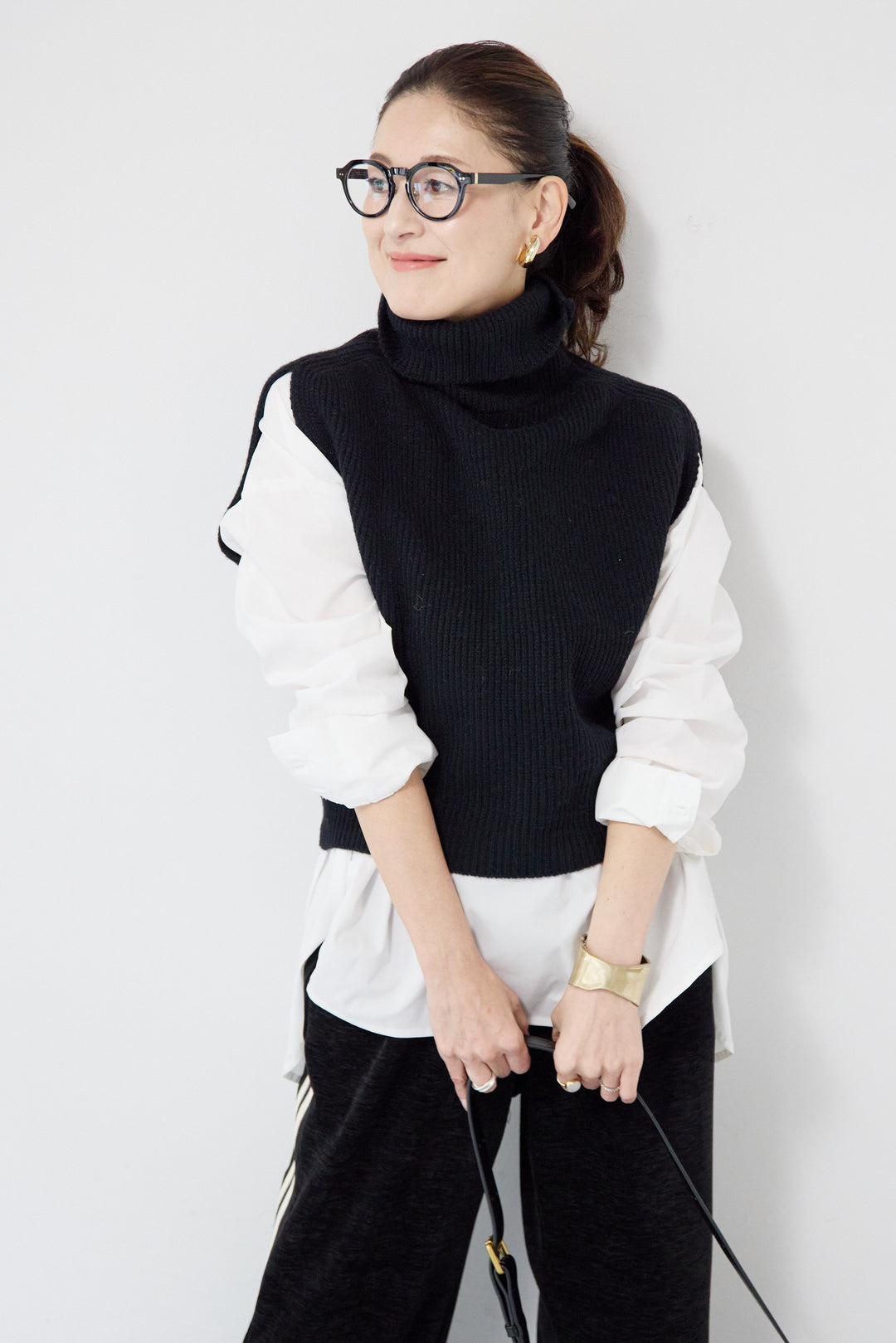 リブタートルショートベスト