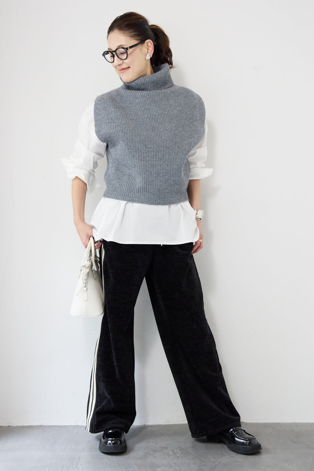 リブタートルショートベスト