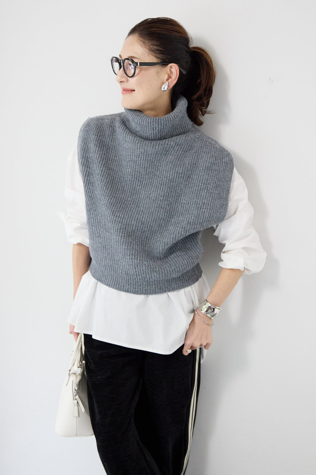 リブタートルショートベスト