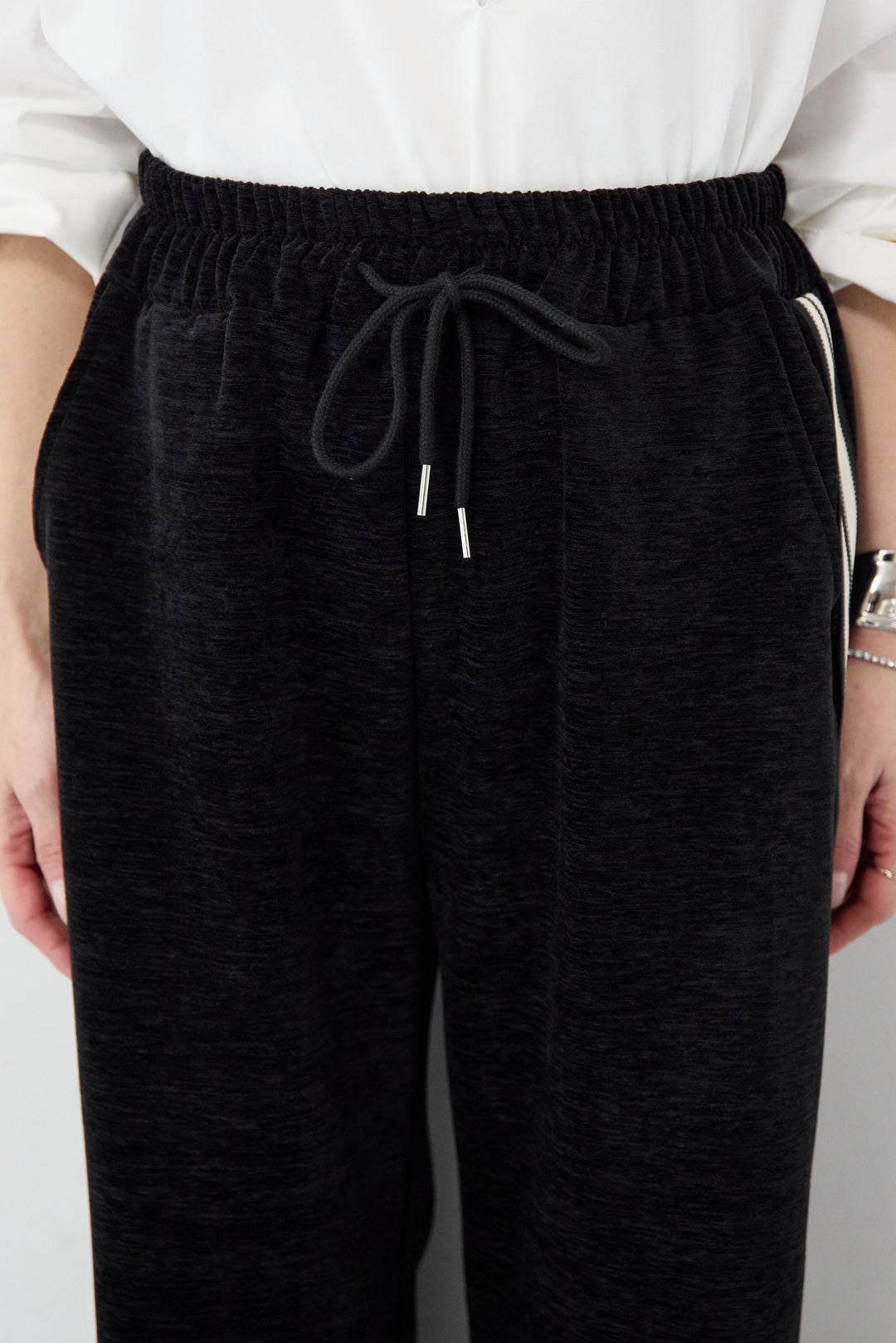 [SET]リブタートルショートベスト+ベロアタッチ サイドラインパンツ(2set)