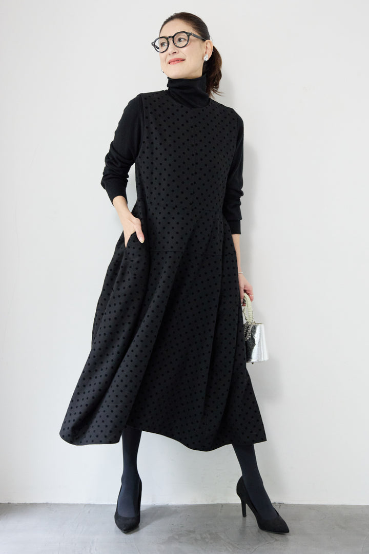 カシミヤ混 ハイネックニット