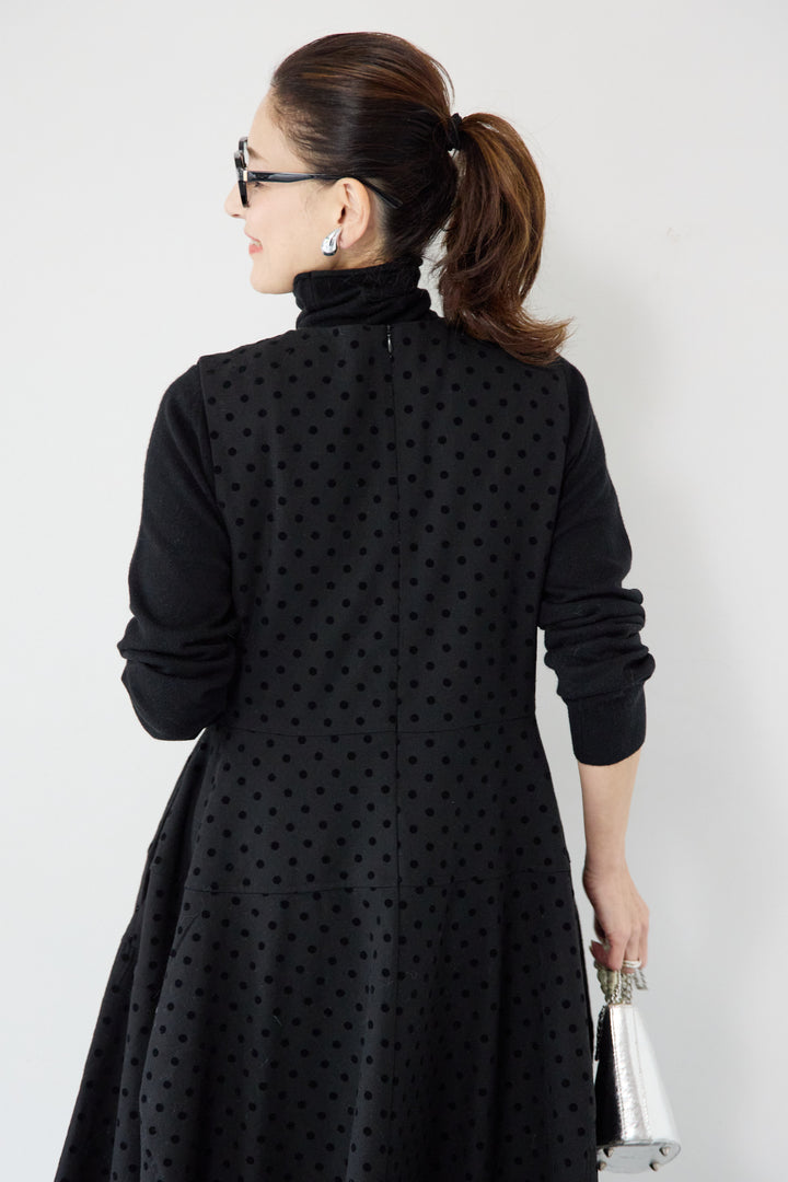 カシミヤ混 ハイネックニット